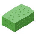 Green bale icon isometric vector. Pile stack