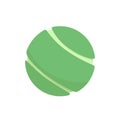 Green ball for dog, pet, cat. Toy for play with dog. Flat, cartoon, vector Royalty Free Stock Photo