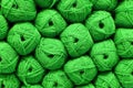 Green Ball of wool. Beautiful colored wools ball. Wool texture. Skeins of yarn. Natural material for knitting, creative Royalty Free Stock Photo