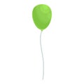 Green balloon icon cartoon vector. Ballon string