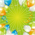 Green balloons background