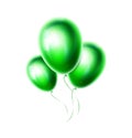 Green balloons bunch and group isolated on white background. Realistic object for birthday party, holiday celebration Royalty Free Stock Photo