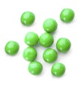 Green balls on white