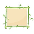 Green bamboo border. square bamboo frame Royalty Free Stock Photo