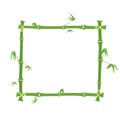 Green bamboo border. square bamboo frame Royalty Free Stock Photo