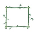 Green bamboo border. square bamboo frame Royalty Free Stock Photo
