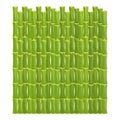 Green bamboo fence, wall in cartoon style isolated on white background. Natural barrier from sticks, planks. Rustic