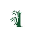 Green Bamboo I Letter Logo