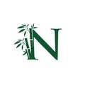 Green Bamboo N Letter Logo