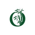 Green Bamboo O Letter Logo