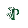 Green Bamboo P Letter Logo