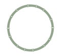 Green bamboo stalk circle frame. Natural round text box. Bamboo branch border. Blank frame template. Vector illustration Royalty Free Stock Photo