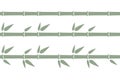 Green bamboo stalk seamless lines. Bamboo branch border with leaves. Vector illustration isolated in flat style on white Royalty Free Stock Photo