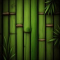 Green bamboo stems illustration with green leaves Royalty Free Stock Photo