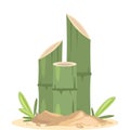 Green bamboo tree that has been cut down vcartoon vector element design Royalty Free Stock Photo