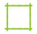 Green bamboo trunk square frame. Natural text box. Bamboo branch border. Blank frame template. Vector illustration Royalty Free Stock Photo