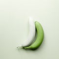 Green bananas. Minimalism Royalty Free Stock Photo