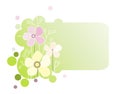 Green banner with flowers