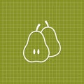 Green banner with pear icon