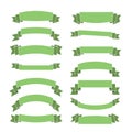 Green banners set blank ribbons Royalty Free Stock Photo
