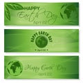 Green banners set for Earth Day. April 22 Royalty Free Stock Photo