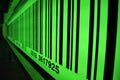 Green barcode with selective focus