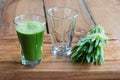 Green barley grass shot in a glass Royalty Free Stock Photo