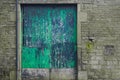 Green and blue barn door Royalty Free Stock Photo