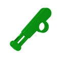 Green Baseball bat with ball icon isolated on transparent background.