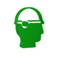 Green Baseball helmet icon isolated on transparent background.