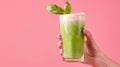 The Green Basil Smoothie.AI generated image Royalty Free Stock Photo