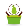 Green basket fresh pear design icon Royalty Free Stock Photo