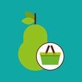 Green basket fresh pear design icon Royalty Free Stock Photo