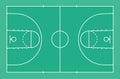 Green basketball court floor with line pattern background. Basketball field. Vector