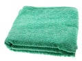 green bath towel on a white background Royalty Free Stock Photo