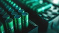 The green battery array.AI generated image Royalty Free Stock Photo