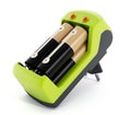 Green battery charger Royalty Free Stock Photo