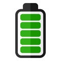 Green Battery Energy Indicator Flat Icon