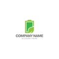 Green battery energy logo template