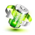 Green battery full level indicator Royalty Free Stock Photo