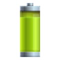 Green battery icon cartoon vector. Charge energy Royalty Free Stock Photo