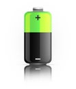 Green battery icon isolated. Royalty Free Stock Photo