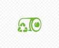 Green battery and process of recycling battery logo design. Ecological lithium-Ion battery recycling or safe energy graphic design Royalty Free Stock Photo