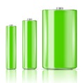 Green battery range. Royalty Free Stock Photo
