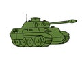 Green battle tank isolated on white background Royalty Free Stock Photo