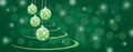 Green bauble balls christmas panorama background Royalty Free Stock Photo