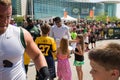 Green Bay Packer Player Signing Autograph for Young Fan Royalty Free Stock Photo