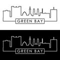 Green Bay skyline. Linear style.