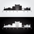 Green Bay USA skyline and landmarks silhouette.