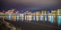 Green bay wisconsin city skyline at night